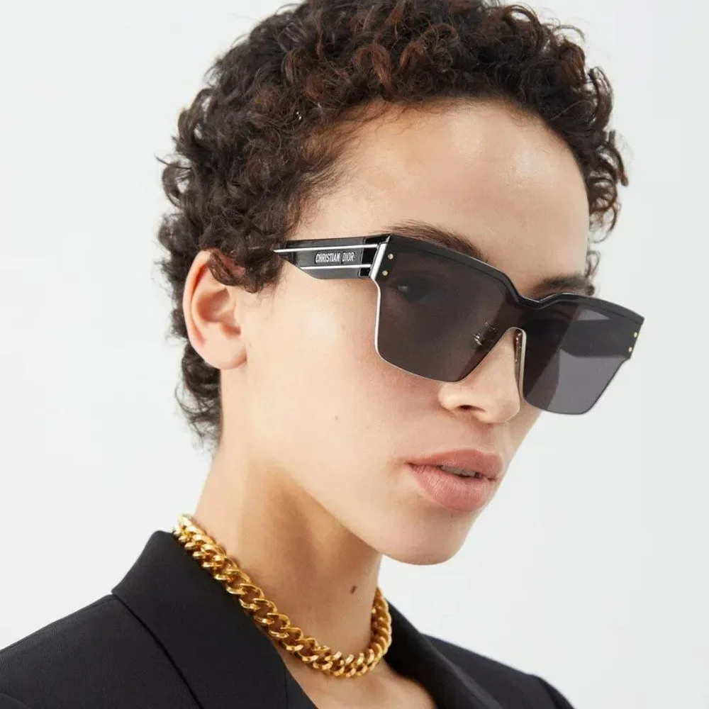 NEW Dior DIORCLUB M4U 55A5 Black Pale Smoke Mirrored Unisex Shield Sunglasses